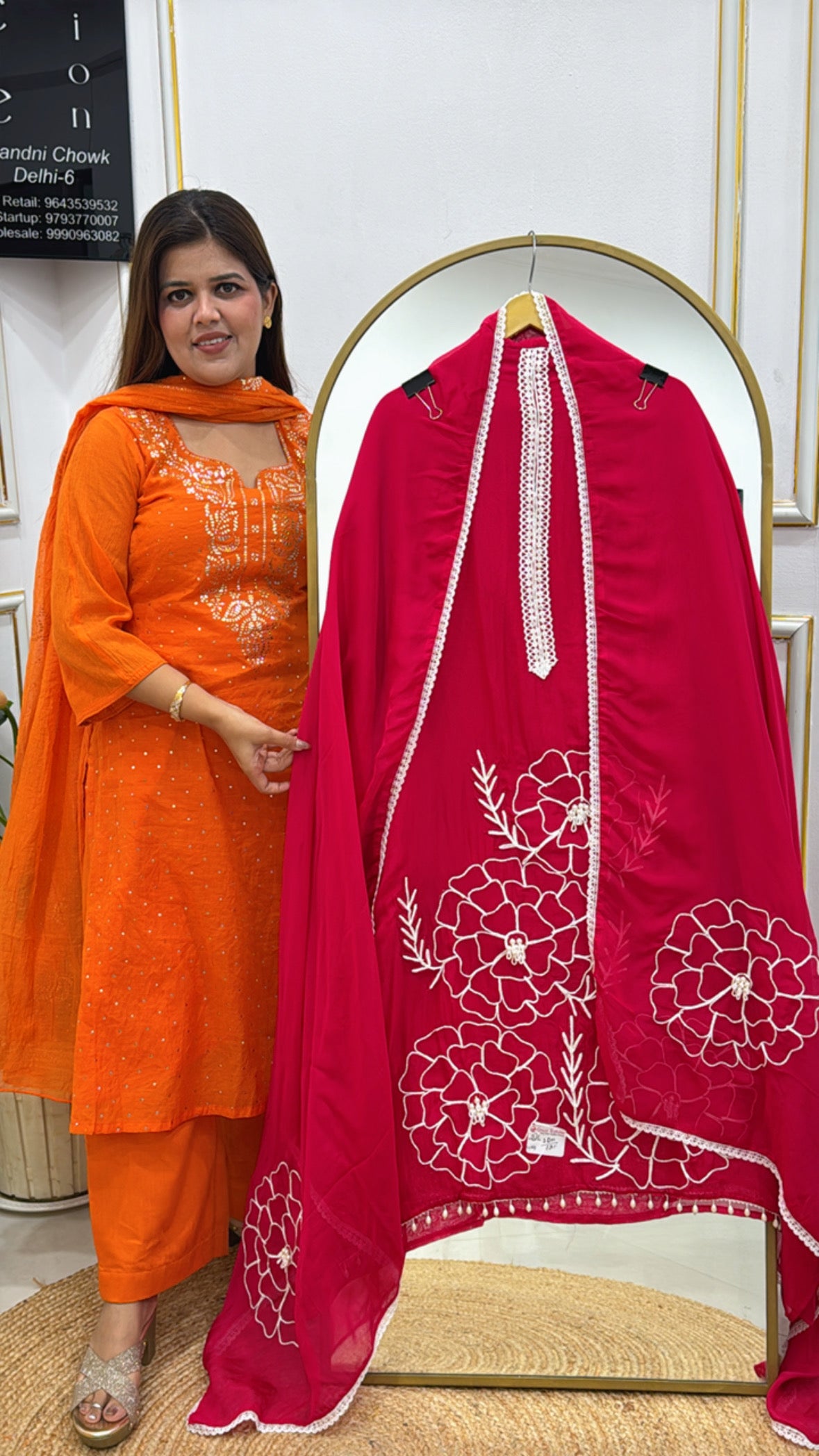 Elegant Organza Shirt with Pearl & Appliqué Detailing GF 336